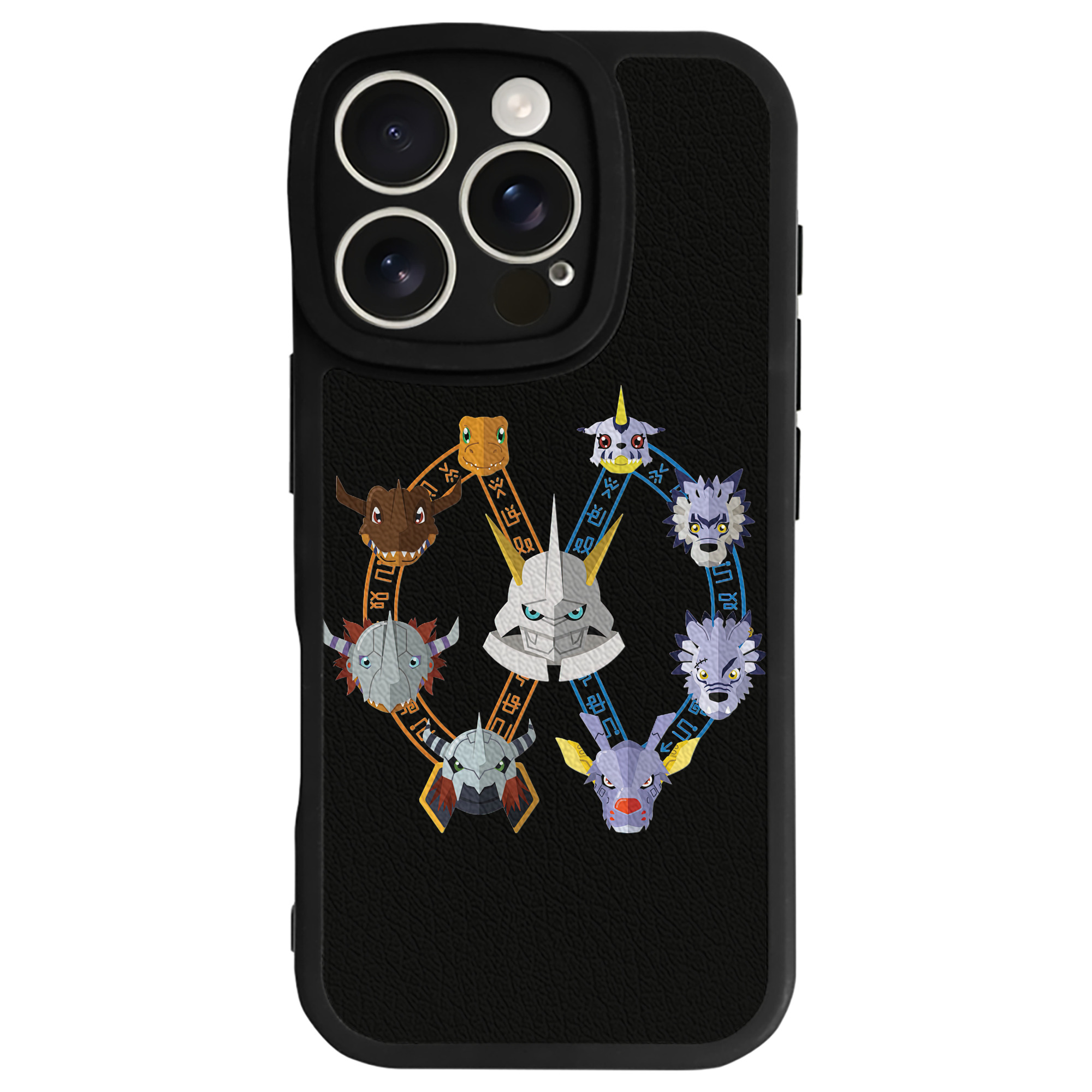 （画像用） Digimon デジタルモンスター/デジモン 【iPhone 16シリーズ対応】シリコンスマホケース（レザー調） 材質：シリコン